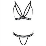 Fashion Letter Patchwork Transparent Bra