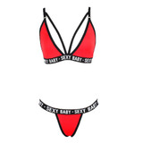 Fashion Letter Patchwork Transparent Bra