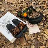Leopard Print Womens Slides