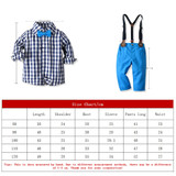 Tem Doger Boy Clothing Sets Plaid Shirts+Overalls 2PCS Outfits