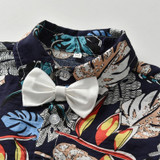 Tem Doger  Boys Clothes Short Sleeve Tie Floral Shirt+Shorts 2PCS Outfits