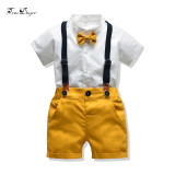 Tem Doger Boy Clothing Sets Shorts Sleeve Top+Shorts+Straps 3PCS Outfits Tem Doger Boy Clothing Sets Shorts Sleeve Top+Shorts+Straps 3PCS Outfits