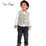 Tem Doger Little Boys Summer Outfits Stripe Short Sleeve Shirts + White Shorts 2 Piece