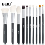 BEILI Black Makeup brushes set Professional Natural goat hair brushes