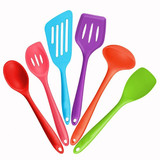Kitchen Silicone Non-stick Cooking Spoon Spatula Ladle Egg Beaters Utensils Dinnerware Set Cooking Tools Accessories Supplies