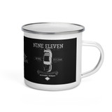 Porsche Nine Eleven Vintage Enamel Coffee Mug Porsche Nine Eleven Vintage Enamel Coffee Mug