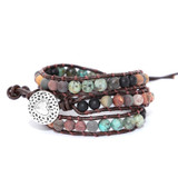 Vintage Leather Natural Stone Bracelet