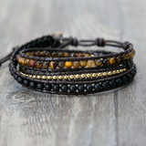 Natural Stones Leather Bracelet