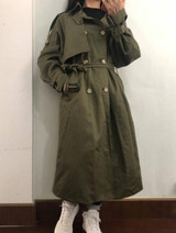Fashion Fall Winter 2020 casual cotton trench coat with sashes oversize vintage long coats overcoats