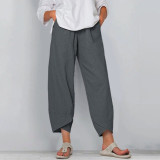 Women Casual Harem Pants Summer Elastic Waist Wide Leg Pants Vintage Floral Printed Trousers Female Loose Pantalon Plus Size