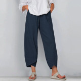 Women Casual Harem Pants Summer Elastic Waist Wide Leg Pants Vintage Floral Printed Trousers Female Loose Pantalon Plus Size