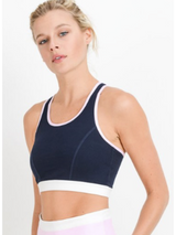 Lattice Back Triple Color Racerback Sports Bra
