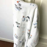 Red Flower Pattern Swaddle Blanket