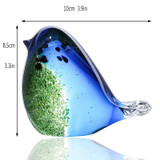 Blue And Green Handmade Blown Glass Bird