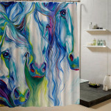 Horse Shower Curtain Eco-friendly Washable Bath Home Decor