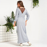 Dress Lace sleeve Patchwork Split Hem