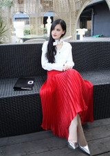 Summer Maxi Skirt High Waist Pleated