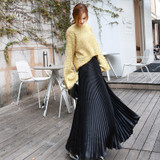 Summer Maxi Skirt High Waist Pleated