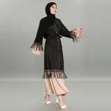 black level abaya with Robe