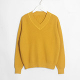 Warm Sweaters And Pullovers Long Sleeve Soft V-neck Ladies Knitted Sweater Women's Jumpers Autumn Winter