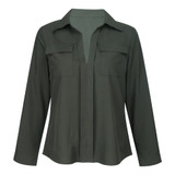 Chiffon Blouses Women Long Sleeve V-neck Pink Shirt Office Blouse Slim Casual Tops