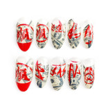 Acrylic Press On Stickers Girls Manicure Fake Nails Fashion Dollar Pattern Conical Head False Decors