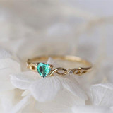 Simple Heart  Fashion Zircon Stone Ring