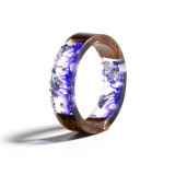 Wood Resin Ring Dried Flowers Plants Inside Jewelry Resin Ring