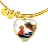 PERSONALIZED PHOTO HEART BANGLE BRACELET