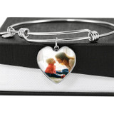 PERSONALIZED PHOTO HEART BANGLE BRACELET