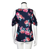 Plus Size Blouse Floral Printed Half Sleeve Shirt