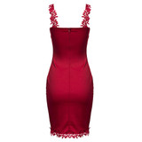 Gamiss Designer Women Summer Dress Sweetheart Neck Lace Slim Bodycon Party Clubwear Sexy Elegant Woman Mini Dress Female Vestido