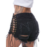 Women's Mid Waist Denim Shorts Jeans
