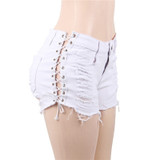Women's Mid Waist Denim Shorts Jeans