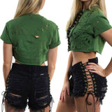 Women's Mid Waist Denim Shorts Jeans