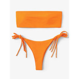 Bandeau With Tie Side Bikini Set