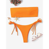 Bandeau With Tie Side Bikini Set