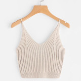 Top Fashion Knitted Cotton Underwear Streetwear mujer Vest Cropped Tee Camisole
