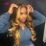 Highlight Colored Human Hair Pre Plucked Lace Front Ombre Remy Body Wave