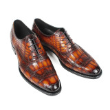 Vikeduo 2019 Handmade Retro Designer Fashion Luxury Party Wedding Male Oxford Shoe Genuine Crocodile Leather Men Dress Shoes|Oxfords