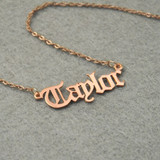 Personalized Name Necklace, Customized Nameplate Necklace, Custom Name Necklace, Old English style Name Jewelry Personalized