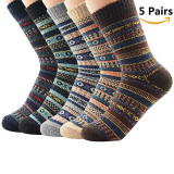 High Quality 5 Pairs Warm Winter Socks Soft Cashmere Warm Socks Rabbit Wool Socks Winter Thermal Socks Wool Breathable