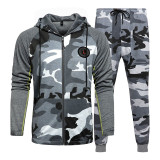 2020 Men Sportswear Camouflage Tracksuit Two Piece Set Brand Men's Sweatshirt Sets Military Hoodies Pants Track Suit Euro Size
