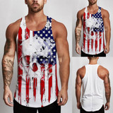 Skull Printing Bodybuilding Stringer Tank Tops