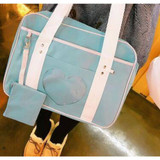 Pink Preppy Shoulder Bag Kawaii Canvas School Totes #JU2450 Pink Preppy Shoulder Bag Kawaii Canvas School Totes #JU2450