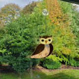 CUSTOM OWLS WINDOW HANGINGS, STAINED GLASS GARDEN DECOR