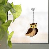 CUSTOM OWLS WINDOW HANGINGS, STAINED GLASS GARDEN DECOR