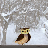CUSTOM OWLS WINDOW HANGINGS, STAINED GLASS GARDEN DECOR