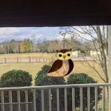 CUSTOM OWLS WINDOW HANGINGS, STAINED GLASS GARDEN DECOR