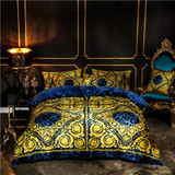 Luxury Velvet Flannel Fashion Classic Bedding set Winter Warm Fleece Digital Printing Duvet Cover Bed Sheet Queen King size 4pcs